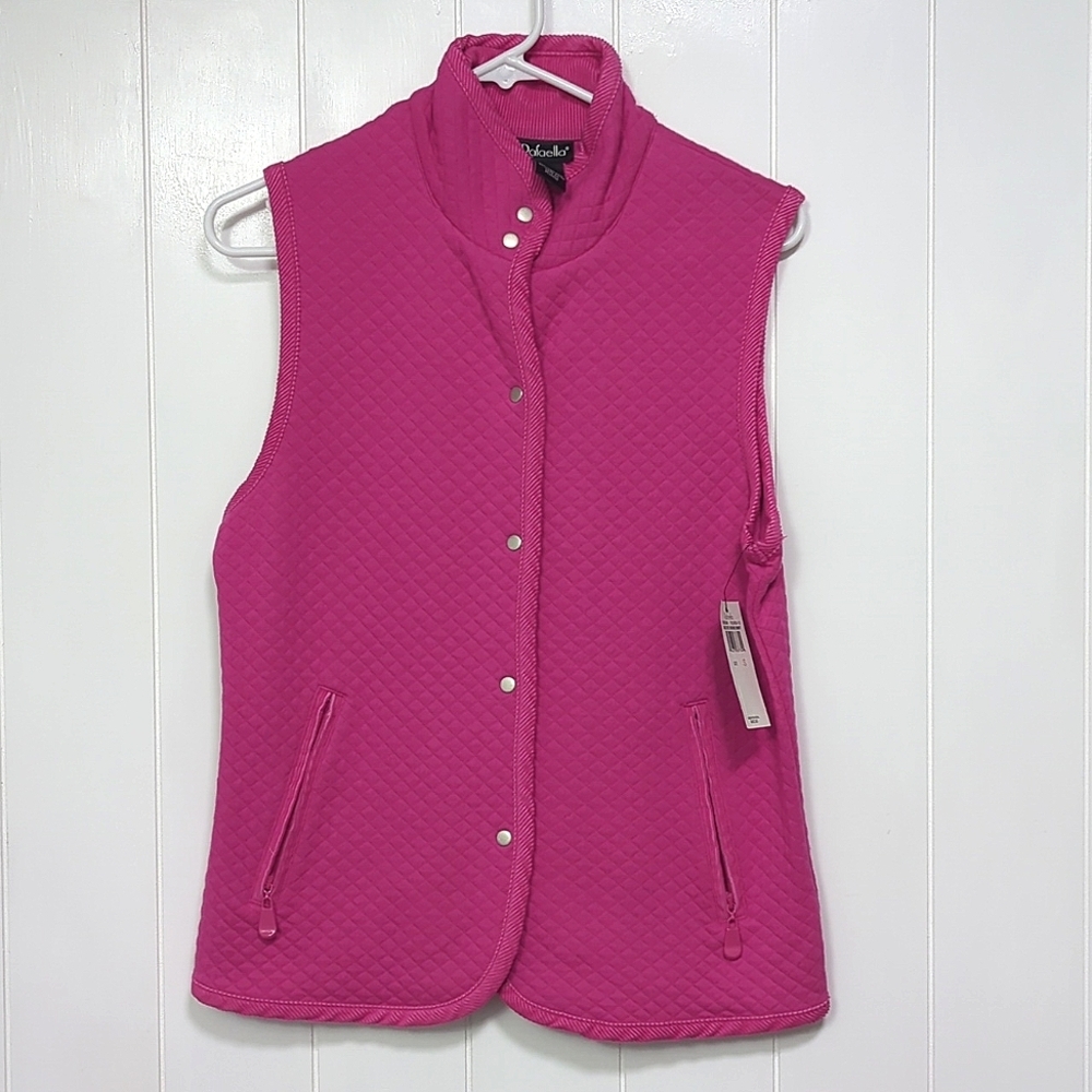 💥NWT Rafaella Fushia Quilted Double Knit Vest